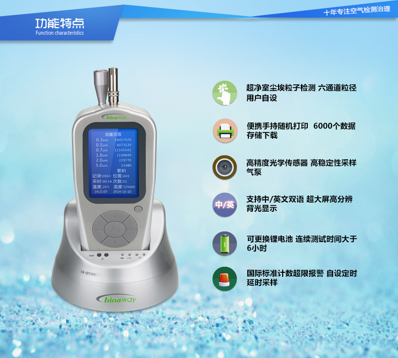 CW-HPC600激光塵埃粒子計(jì)數(shù)器 
